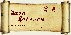 Maja Malešev vizit kartica